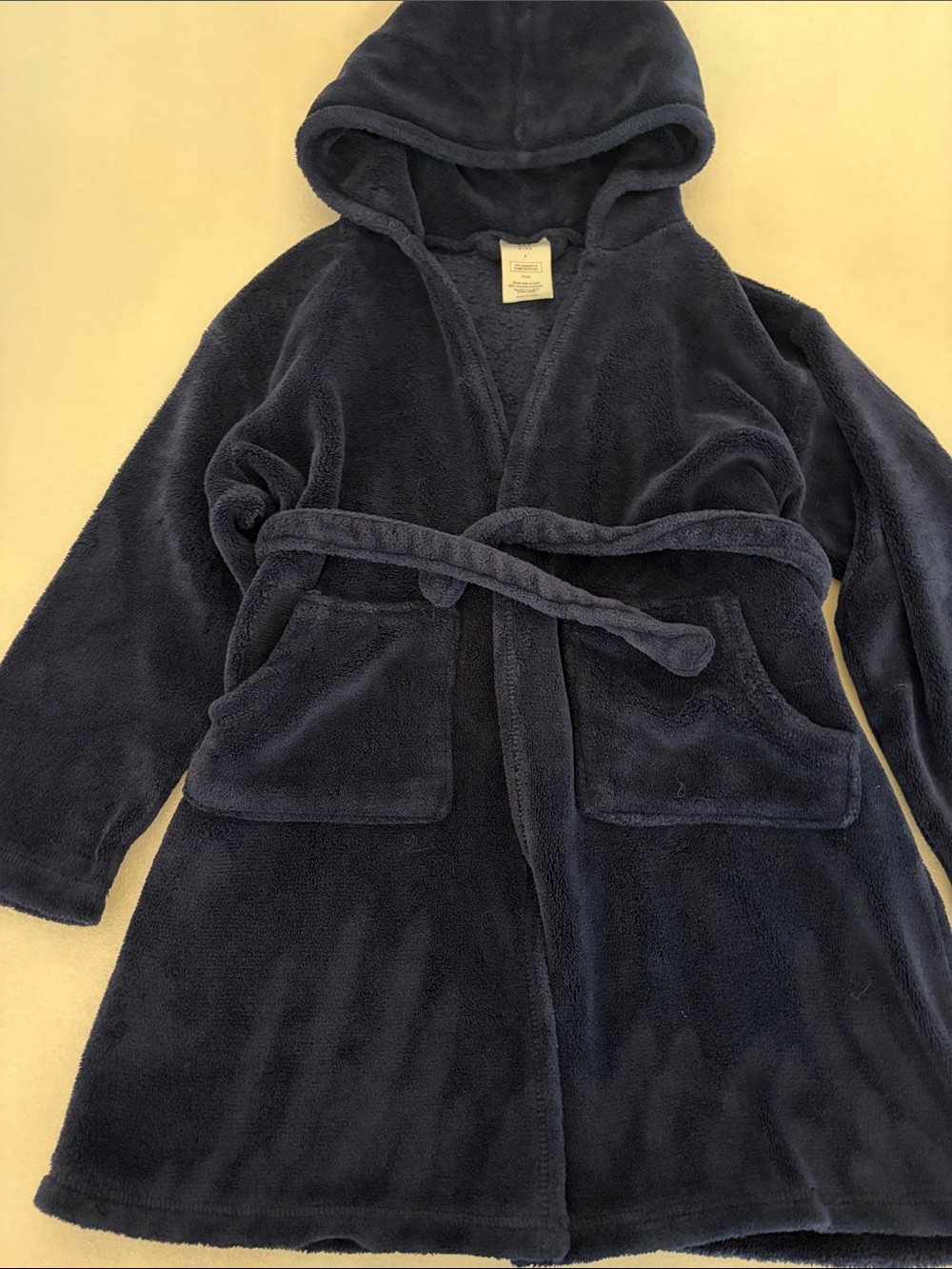 GAP Kids Plush Hooded Robe in Navy Blue